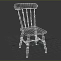 Vintage Wooden Single Chair With Spindle Back And Carved Legs Design
