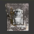 Ancient Stone Lion Statue On Three Tiered Pedestal With Carved Details