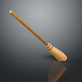 Wooden Handle Household Broom With Yellow Bristles For Home Cleaning