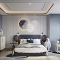Kids Room Interior With Moon Decor Astronaut Doll Gray Walls And Sailboat Model