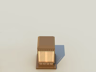 Brown Metal Outdoor Light With Grid Design For Exterior Wall Illumination 3d model
