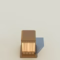 Brown Metal Outdoor Light With Grid Design For Exterior Wall Illumination