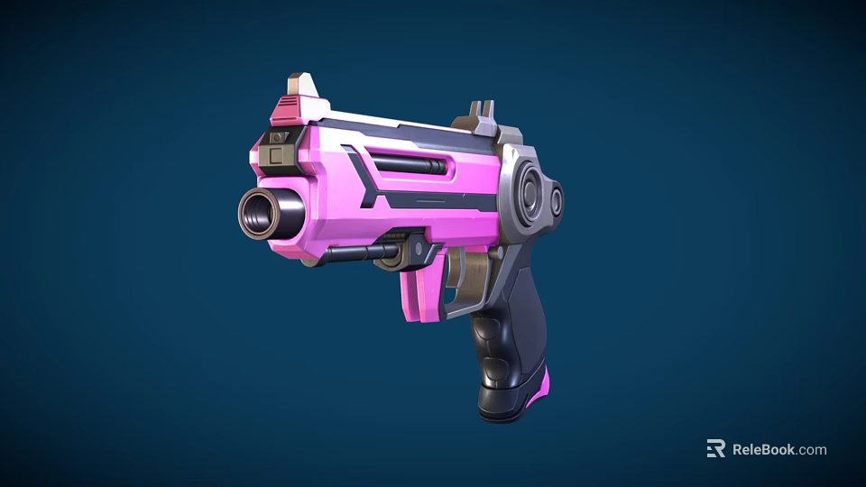 Pink And Black Electronic Device With Modern Design And Ergonomic Grip 3d model 