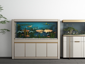 Light Luxury Fish Tank Fish Tank Combination 3d model