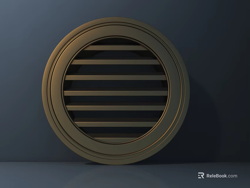 Round Metal Vent Cover With Decorative Grille Design For Home Wall Decoration 3d model 