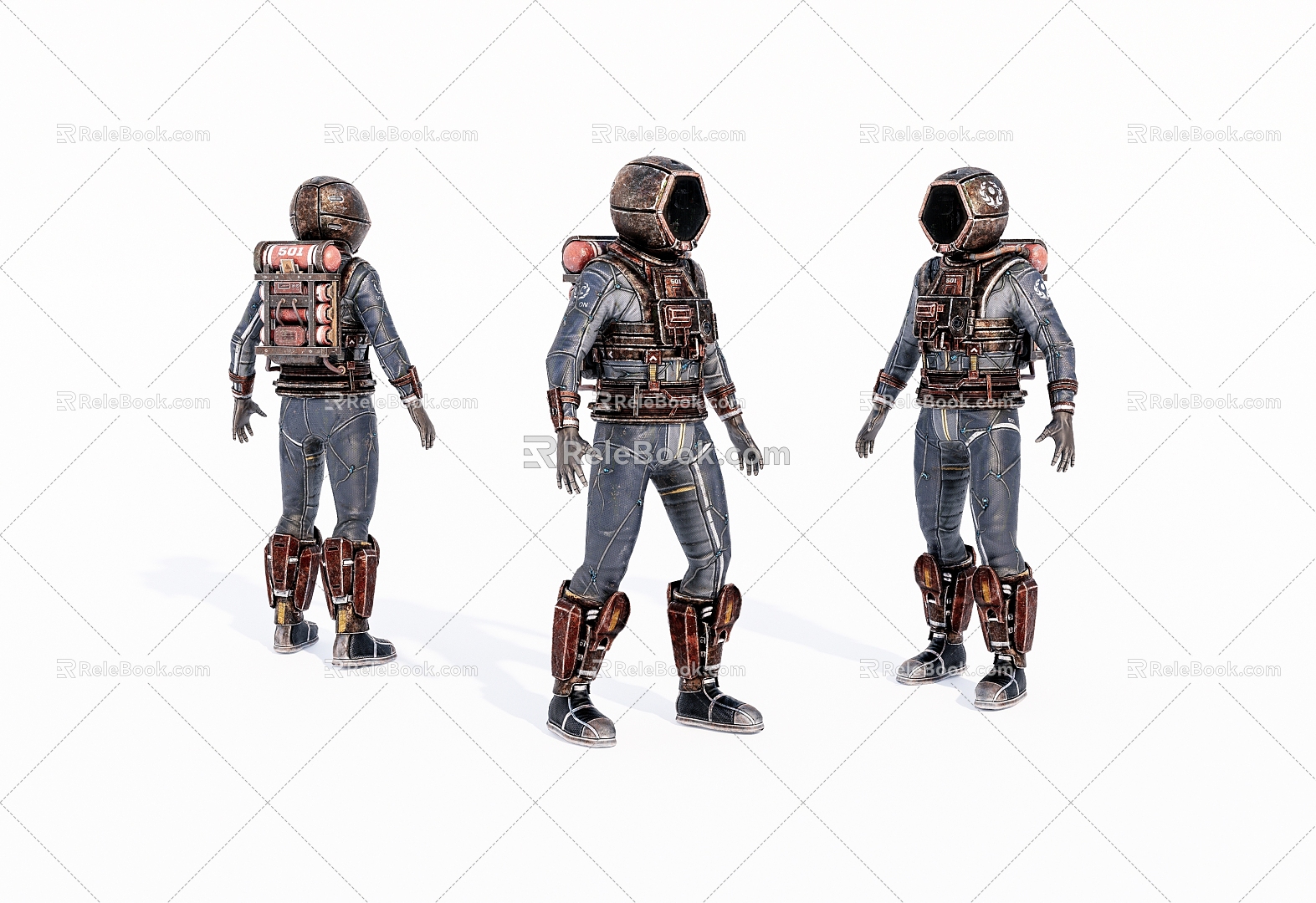 Virtual character game character old robot 3d model