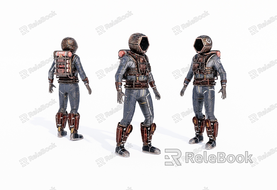 Virtual character game character old robot model