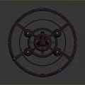Industrial Mechanical Structure With Circular Base And Vertical Metal Shaft