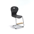 Stylish Black Modern Leisure Chair with Metal Frame and Wooden Footrest Accent
