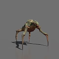 Game Movie Monster Character With Multiple Legs And Spiked Green Brown Body