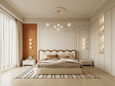 Cream Bedroom French Bedroom 3d model