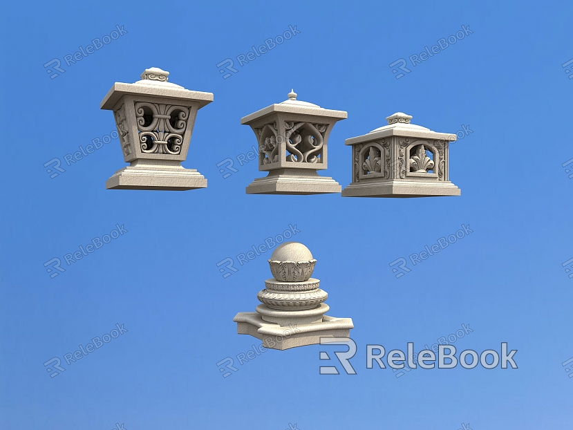 Villa pillar lantern European style pillar decoration model