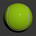 Green Tennis Ball Sports Equipment With White Stripes And Textured Surface