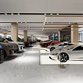 Modern Car Dealership Showroom With Luxury Cars And Interior Displays