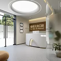 Modern Minimalist White Reception Desk Design For Clean Bright Dental Clinic Front Lobby Space