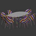 Modern Table and Chair Combination West Ulm Finley Wing Arden Oval 3d model