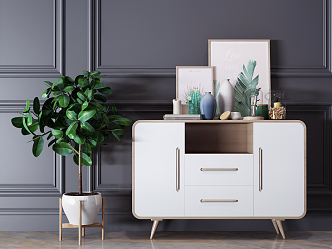 Nordic Sideboard Decoration Combination 3d model