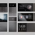 Modern Smart Switch Panels With Digital Displays Time And Control Functions 3d model