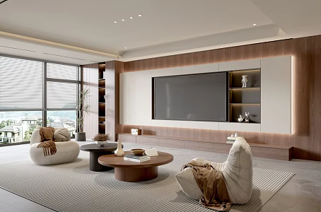Modern Style Living Room Antique Living Room Sofa Coffee Table Combination Leisure Sofa Chair Jewelry Background Wall 3d model