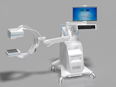 Advanced Mobile Arm Medical Equipment With Digital Display And Control Panel For Clinical Diagnostics 3d model