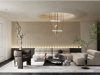 Quiet living room home living room 3d model