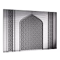 Ornate Architectural Decorative Panel With Arched Design And Intricate Geometric Patterns