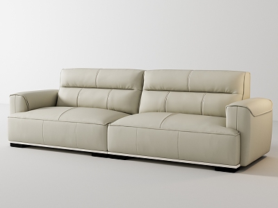 Three-seat sofa modern sofa multi-person sofa tofu block sofa 3d model