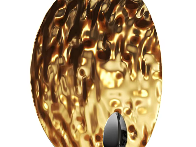 Golden Textured Metallic Wall Lamp With Shiny Surface And Modern Design 3d model