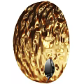 Golden Textured Metallic Wall Lamp With Shiny Surface And Modern Design