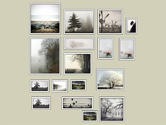 Modern Black and White Photo Wall Hanging Painting 3d model
