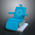 Blue Modern Office Chair With Adjustable Backrest Armrests And White Base