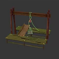 Wooden Frame Equipment With Hanging Rope Device And Plank Platform