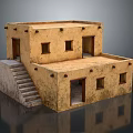Two Story Traditional Residential Building With Earth Toned Exterior Stairs And Windows