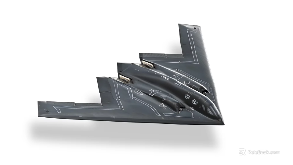 Black Stealth Fighter Jet With Flying Wing Design And Aerodynamic Structure 3d model 