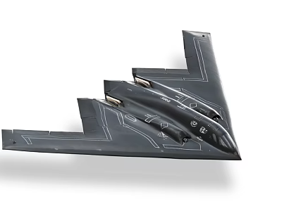 Black Stealth Fighter Jet With Flying Wing Design And Aerodynamic Structure 3d model