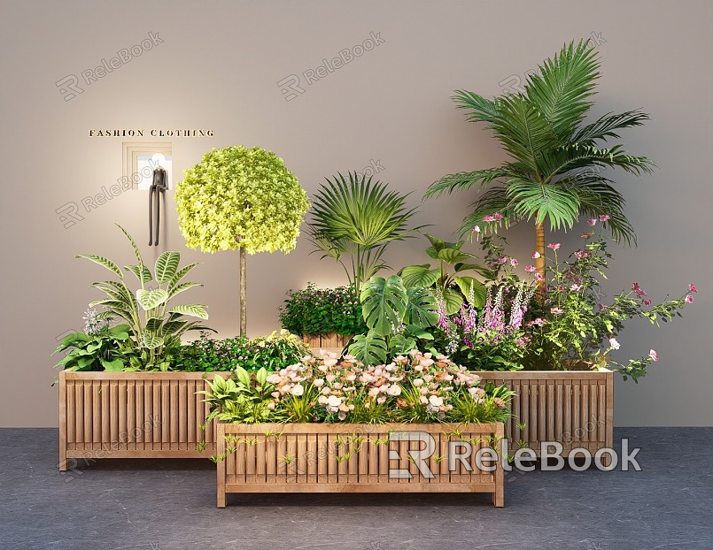 plant green plant flower box flower box flower bed potted plant combination bonsai plant pile model