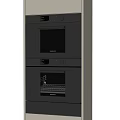 Modern Kitchen Appliances With Stacked Built in Double Ovens Stainless Steel Design