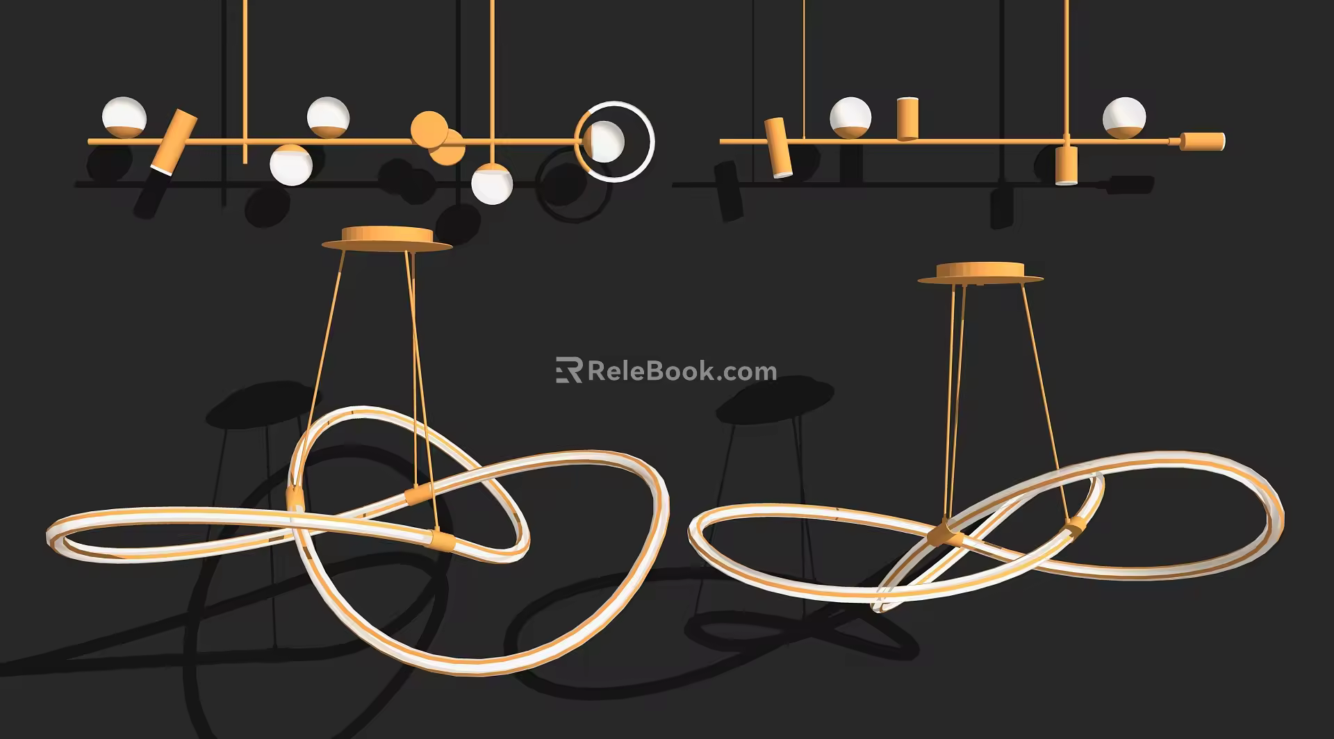 Light Luxury Chandelier Combination 3d model