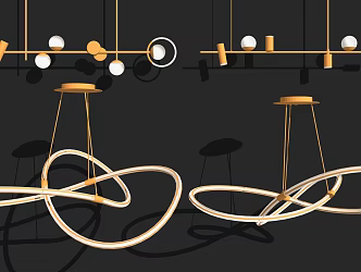 Light Luxury Chandelier Combination 3d model
