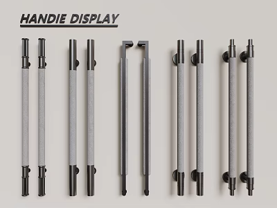 Various Modern Metal Handles Display With Different Designs Styles And Sizes 3d model