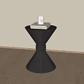 Modern side-to-side wooden side-to-side round side-to-side 3d model