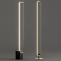 Modern Floor Lamp With Sleek Vertical LED Light And Minimalist Black Base