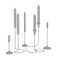 Modern Elegant Candle Lamps With Brass Bases White Candles And Varied Designs