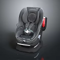 Modern Public Chair With Grey Black Upholstery And Red Accent Features