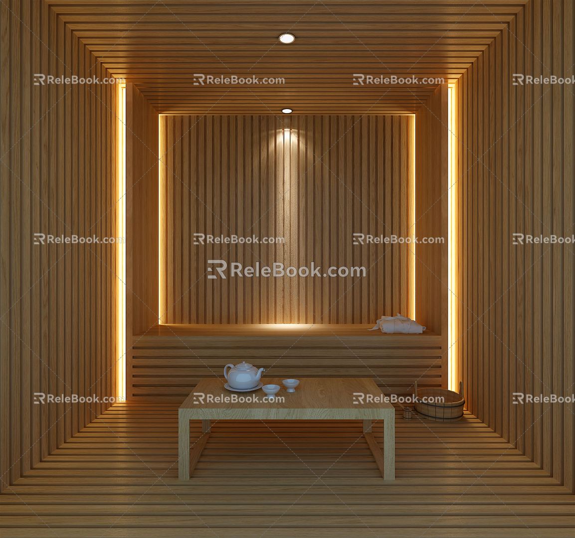 Modern sauna room khan steam room 3d model