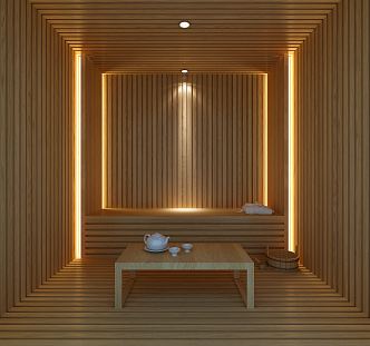 Modern sauna room khan steam room 3d model