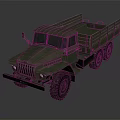 Green Military Truck With Vintage Design Rugged Tires And Open Cargo Bed