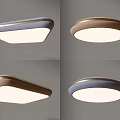 Modern Stylish Ceiling Lights Featuring Square Round Shapes Blue Brown Frames 3d model