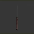 Tactical Knife With Serrated Metallic Blade And Riveted Red Handle Design