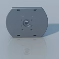 Silver Metal Swing Door Mounting Component With Central Hole And Side Holes Design